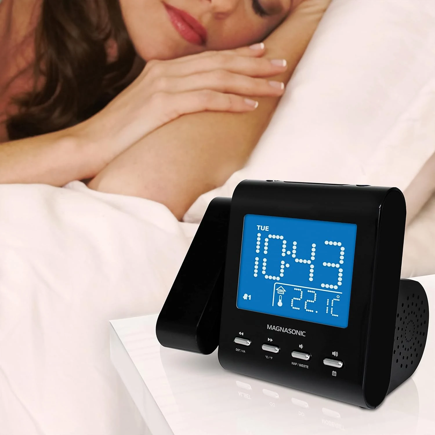 Magnasonic EAAC601 shown for Projection Alarm Clocks: Check the Image Before the Extras
